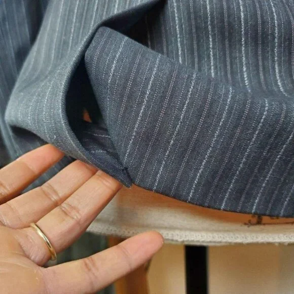 BCBG MaxAzria | Pinstripe Collared Single Breasted Contoured Blazer Jacket (S) - Picture 8 of 12